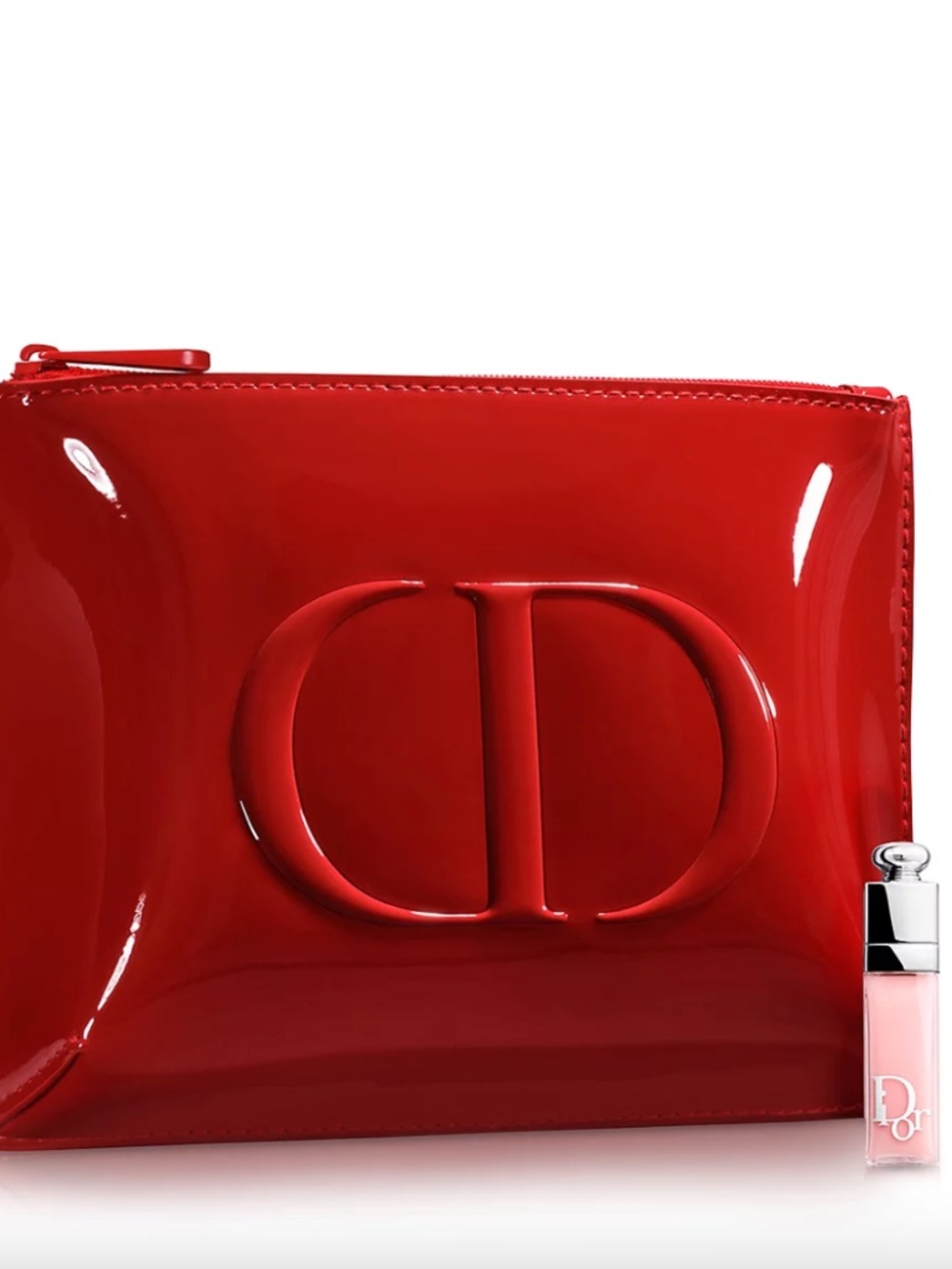 NEW Dior Red Patent Pouch and Mini Lip maximizer